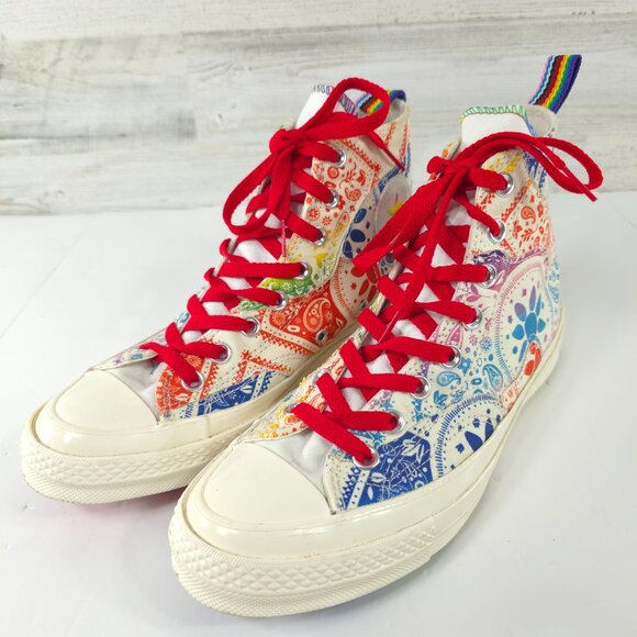 CONVERSE CHUCK TAYLOR ALL STAR 70 HI PRIDE LGBTQ MULTI-COLOR MEN'S SIZE 7 WMNS 9 - Picture 4 of 16